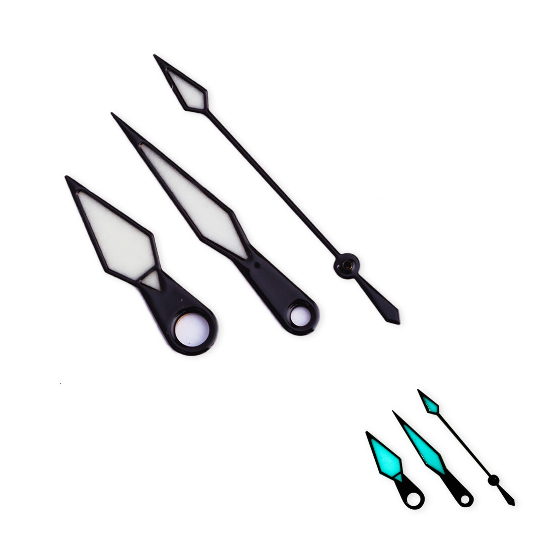 H0504 Kunai Hands Set – BGW9 Lume – Polished Black