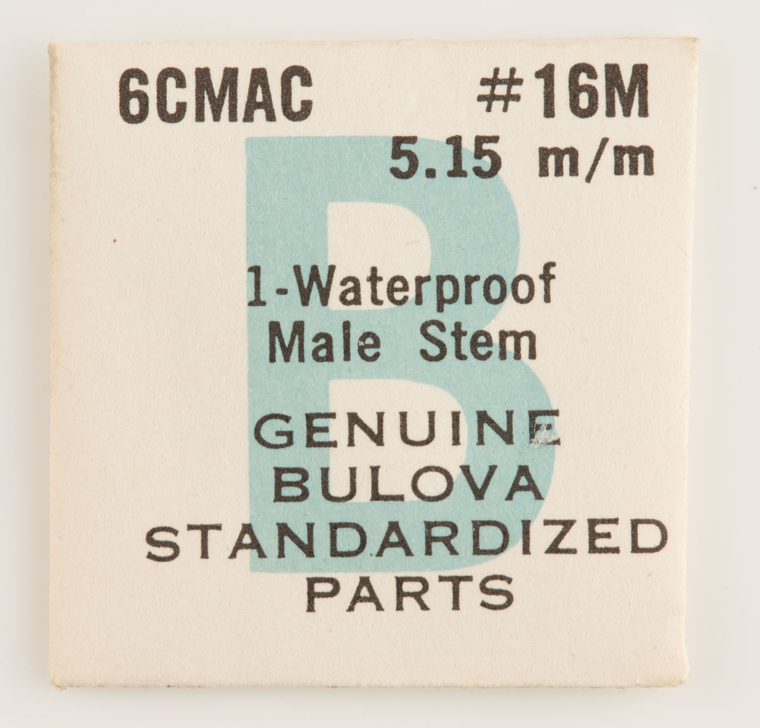 1 NOS UNUSED BULOVA WATERPROOF MALE STEM 5.15MM 6CMAC #16M FOR A WATCH