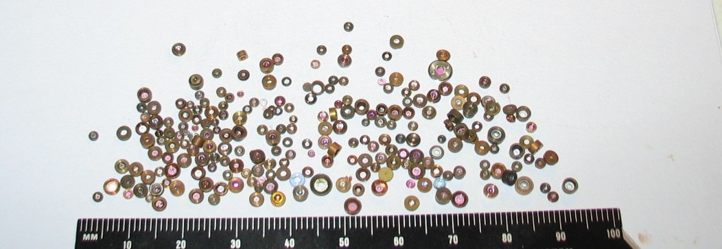 lot of 200 Vintage Pocket Watch Jewels in Settings Plate Balance and Cap