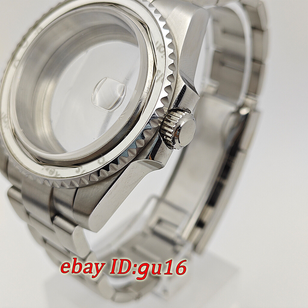 40mm Silver sapphire Watch Case Fit NH34 NH35 NH36 ETA2824/2836 Miyota 8215 821A