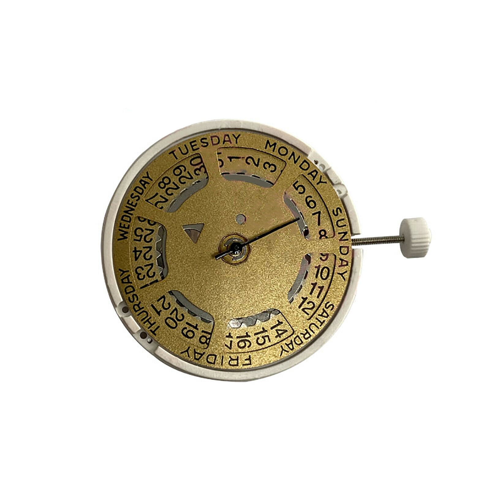 White/Gold 3 Hands Quartz Watch Movement With Battery For Swiss ISA 1198 Watch
