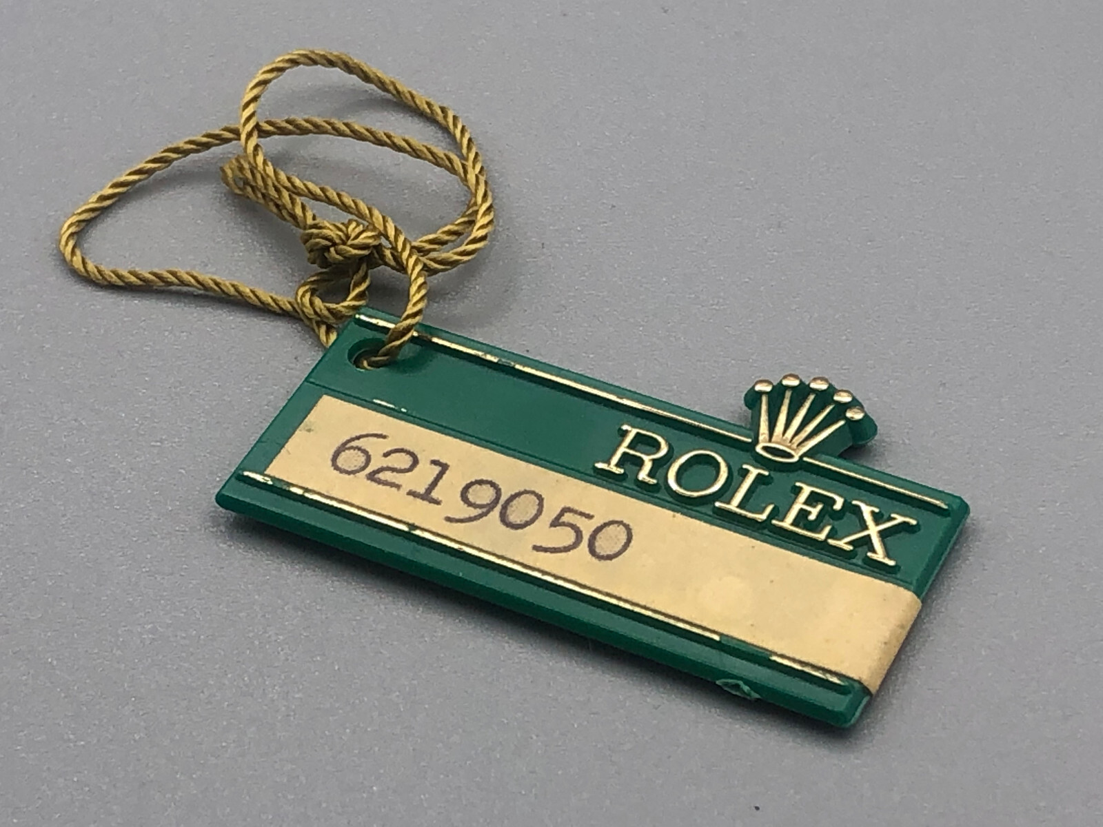 VINTAGE 70s 80s GENUINE BIG CROWN ROLEX DAY-DATE WATCH GREEN HANG TAG