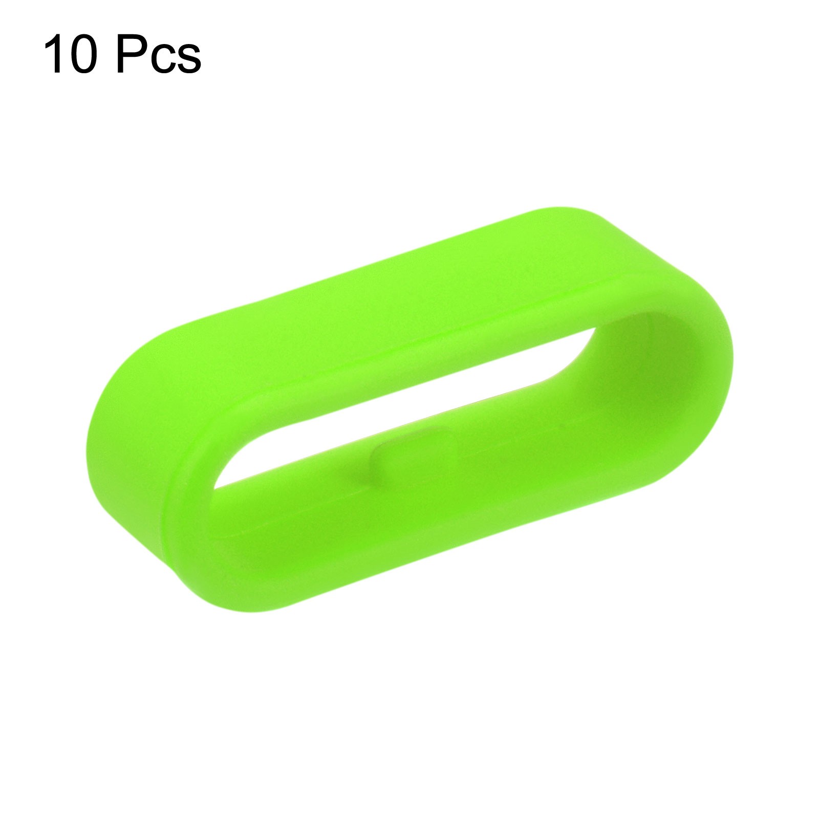 10Pcs Watch Band Strap Loops Silicone Fastener Rings for 20mm Band, Green