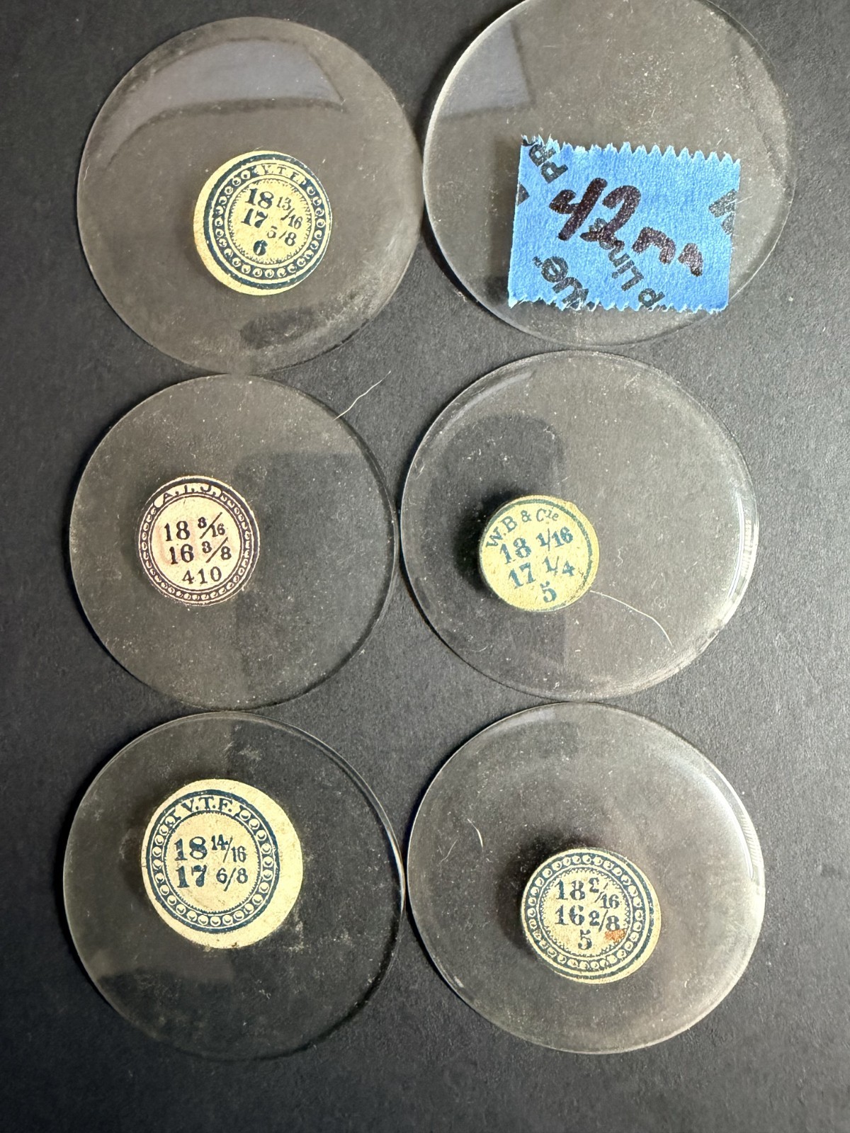 LOT OF 6 GLASS POCKET WATCH CRYSTALS SIZE 18 REPLACEMENT PARTS
