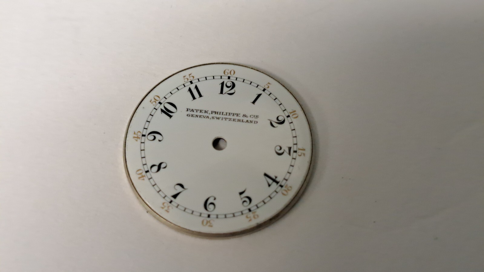 genuine Patek Phillipe DIAL pie pan white 21mm diameter arabic numbers vintage