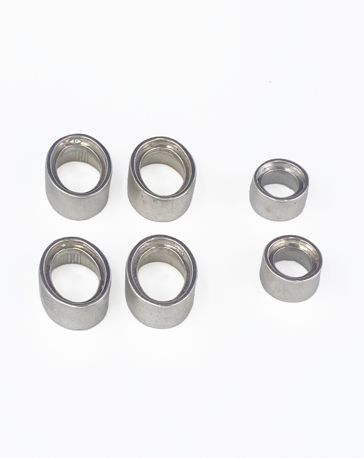 6 Sterling Silver Casted Tube Bezel Settings 5mm Round 8x6mm Oval .925