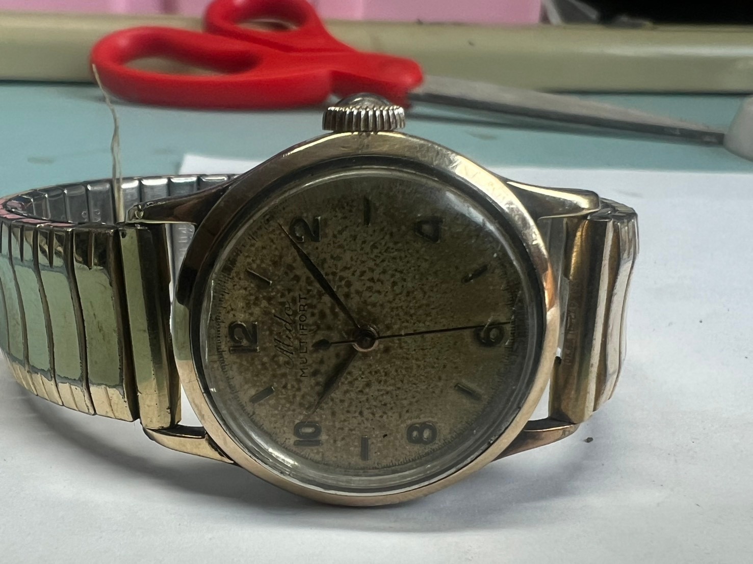 37. Mido multifort 28 mm sell as good balance as watch part cal 1002 A