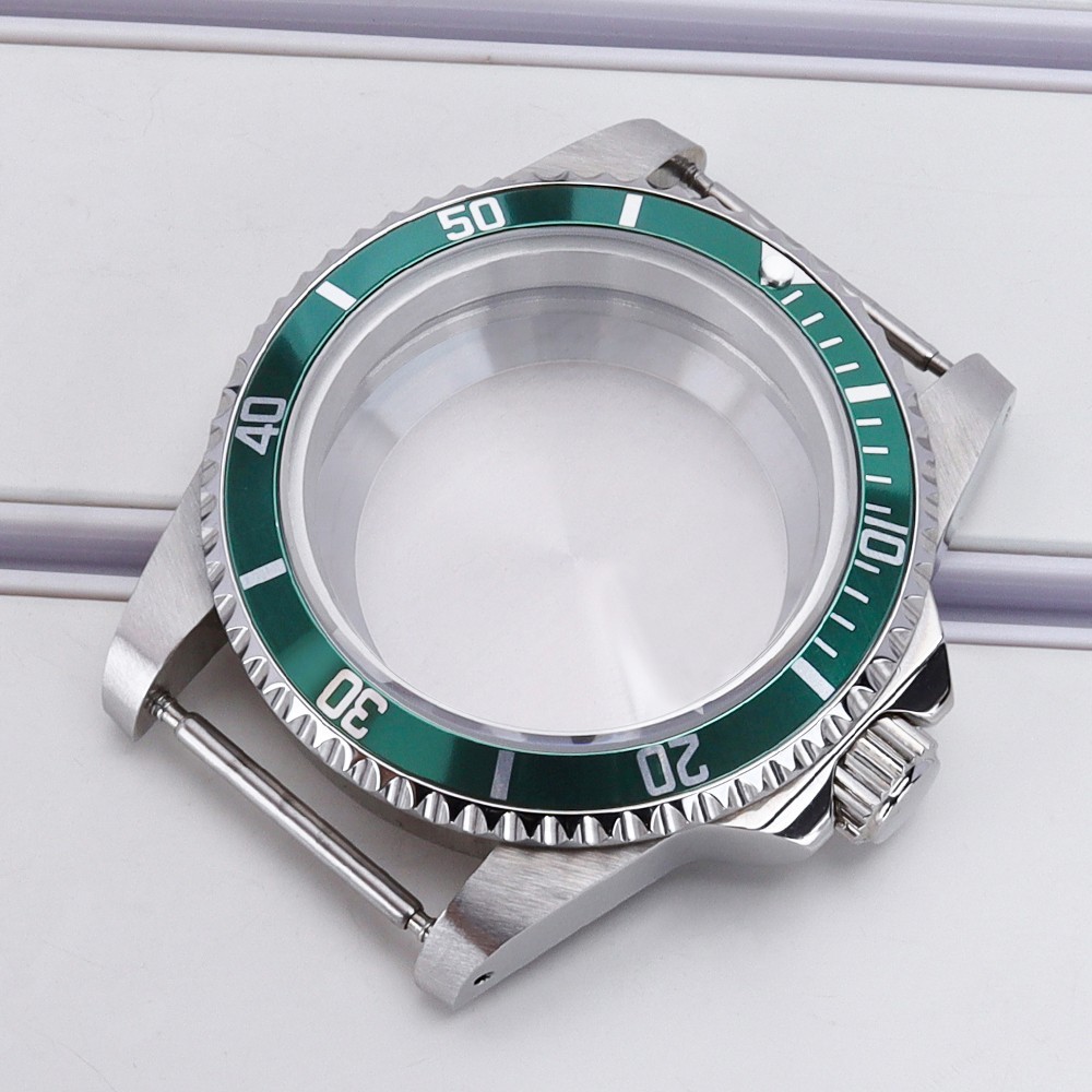 38mm Sub Mod Dive Watch Case Sapphire Glass Back For Seiko NH34 NH35 NH36 NH38