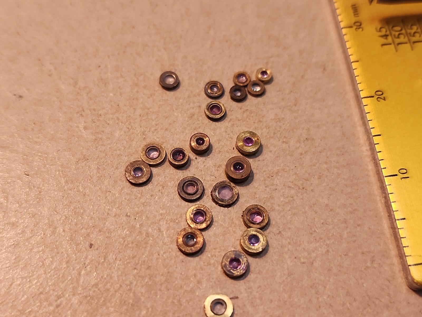 Lot Of 21 Mixed American Pocket Watch Cap Jewels Endstones Parts Spares