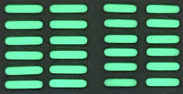 Watch Dial Hour Markers 12 pieces C3 Blue BARS LUMINOUS Numerals Green indexes