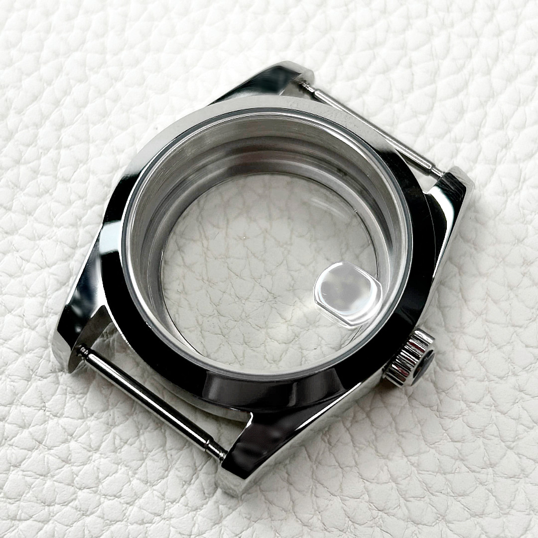 Polished Silver 36MM Sapphire Glass Back 10ATM Watch Mod Case Fit NH34 NH35 NH36