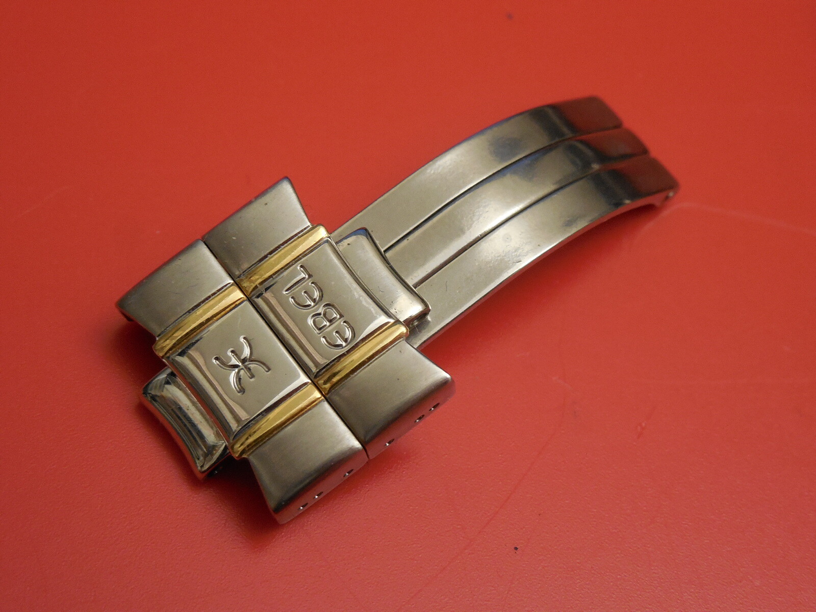 GENUINE EBEL 18K /STAINLESS STEEL 1911 20MM 6524 BAND BRACELET DEPLOYMENT BUCKLE