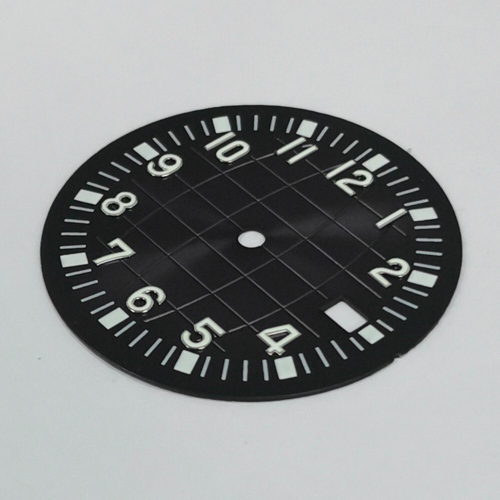 32mm black blue green purple watch dial hand luminous dial fit NH35/36 movement