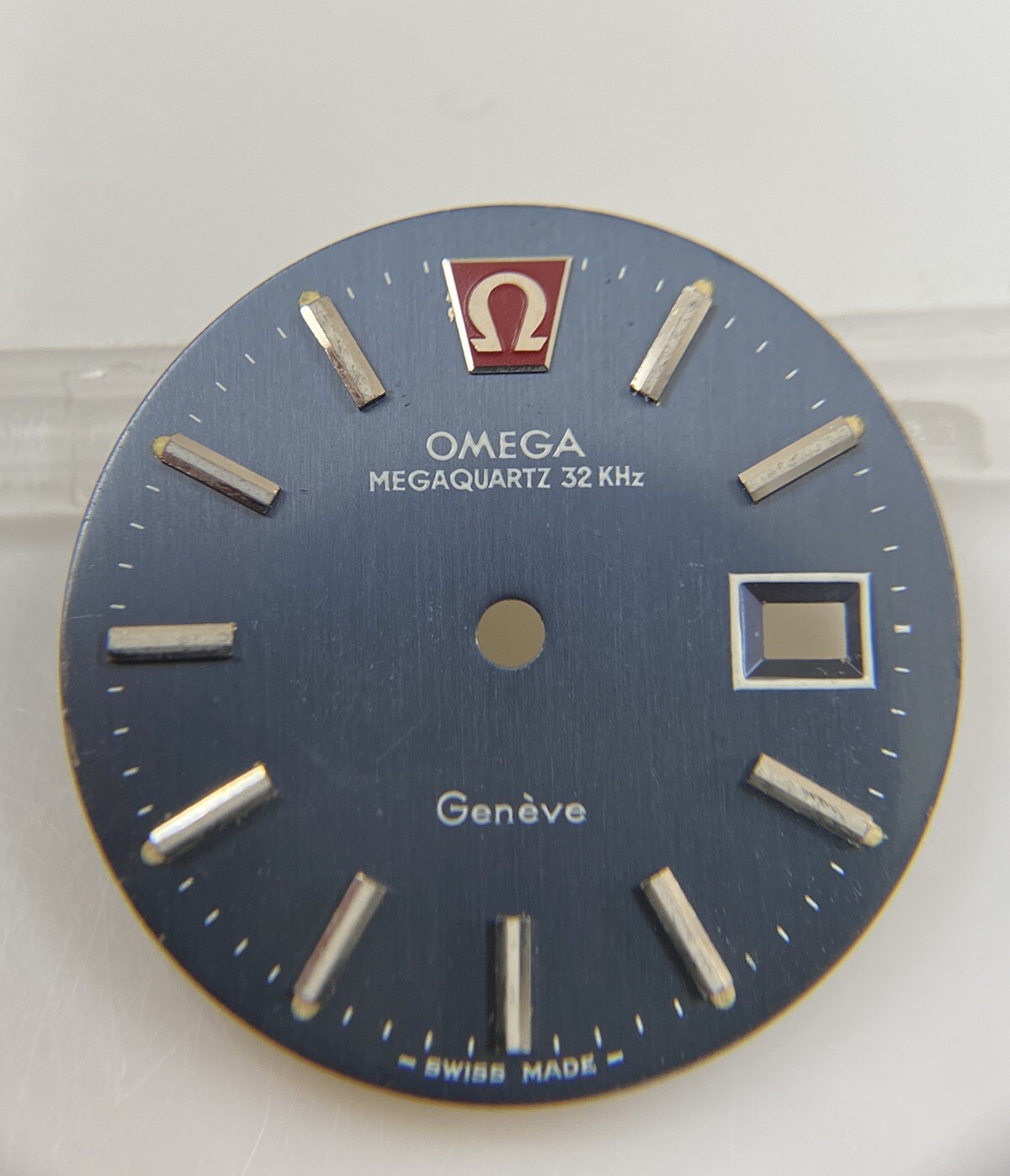 Original Omega Geneve Megaquartz Caliber 1360 Navy Blue Date @3 22.5mm Dial