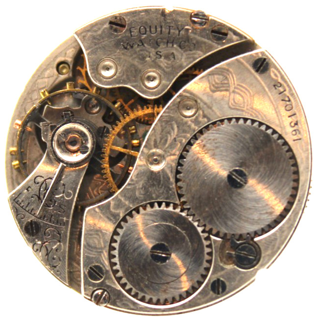 1917 WALTHAM POCKET WATCH MOVEMENT 21701361 GRADE: EQUITY 3/0s 7j (JE)