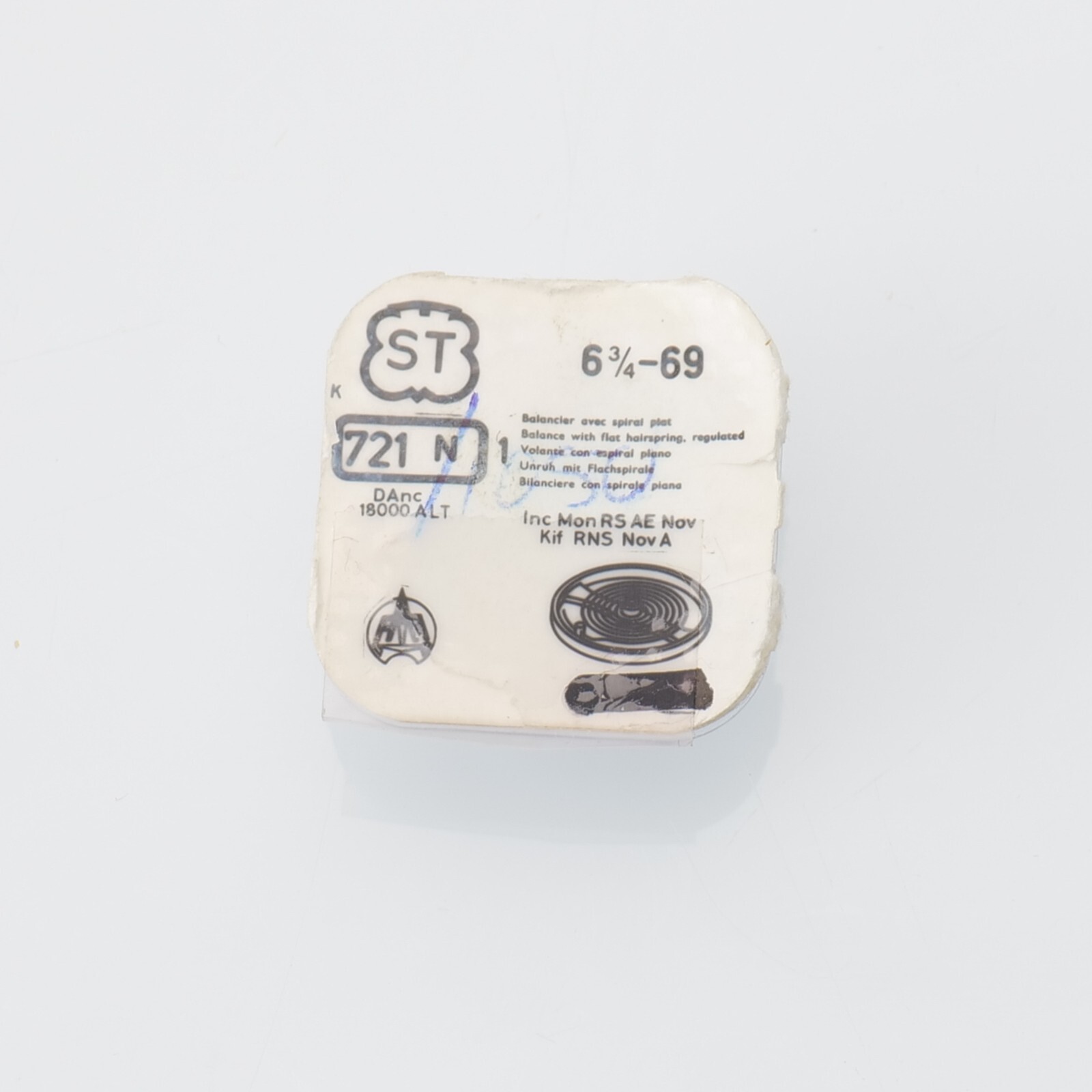 FONT 69, 608, 609 Balance Complete Watch Part Bestfit 721/1050 New Old Stock