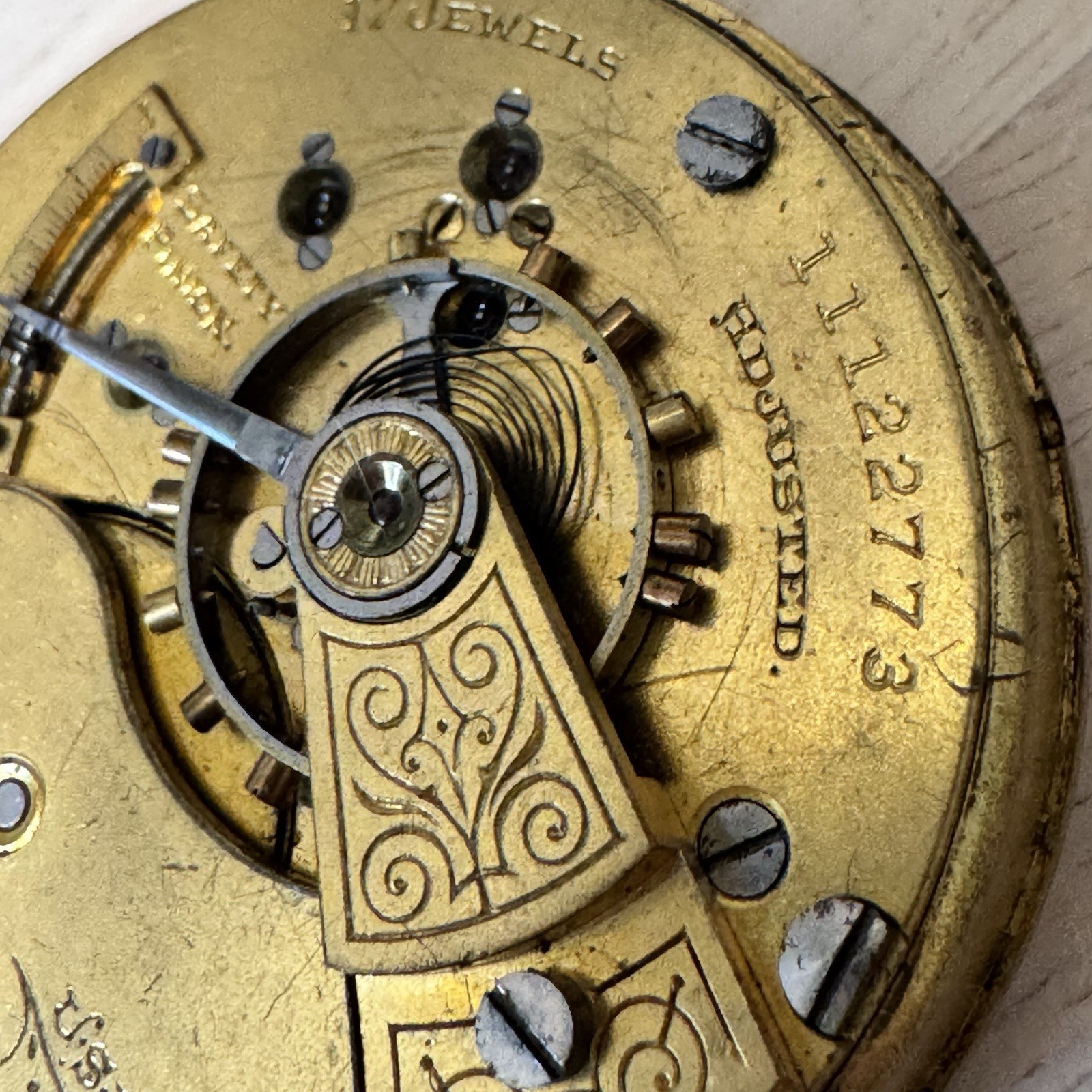 1905 Elgin Natl. Co 18s Pocket Watch Movement Grade 308 PARTS REPAIR NICE DIAL