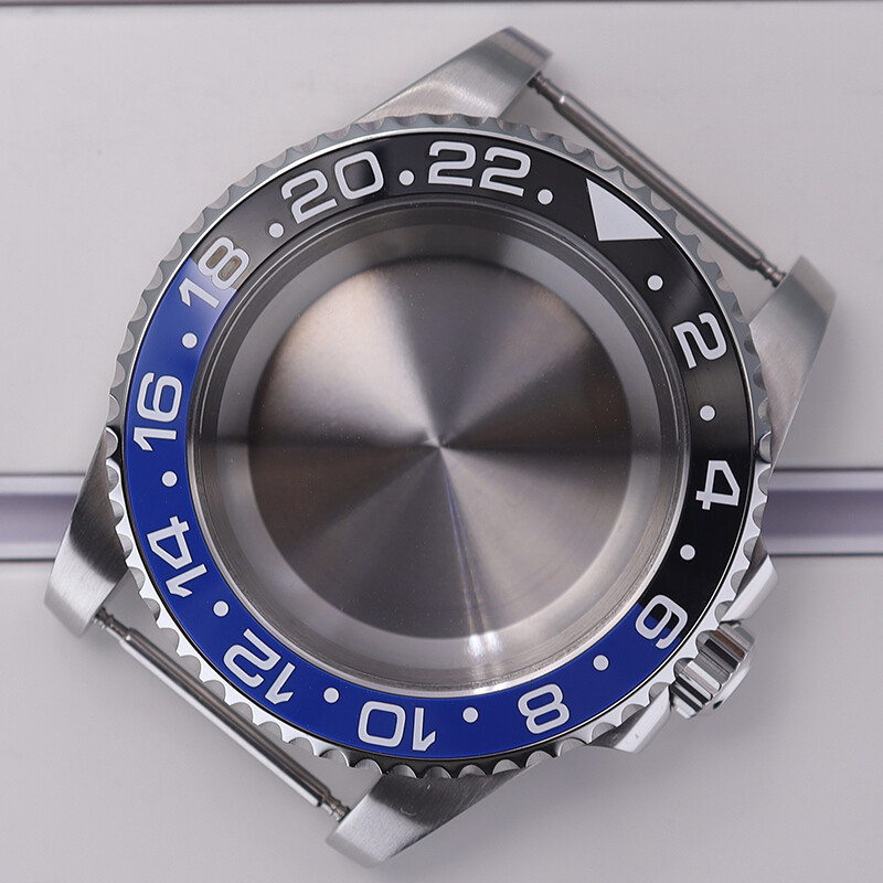 40mm Silver Watch Cases GMT Ceramic bezel For Seiko nh35 36 Movement 28.5mm Dial