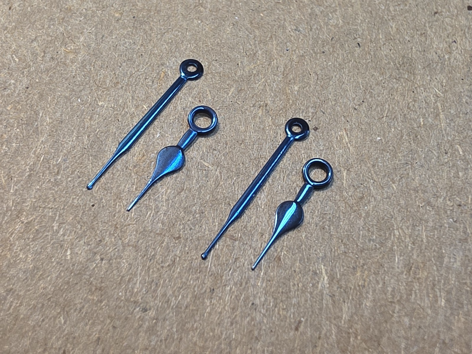 2 Sets Of Factory NOS Waltham 3/0-6/0 Heavy Blue Spade Hour/Minute Hands-135/75