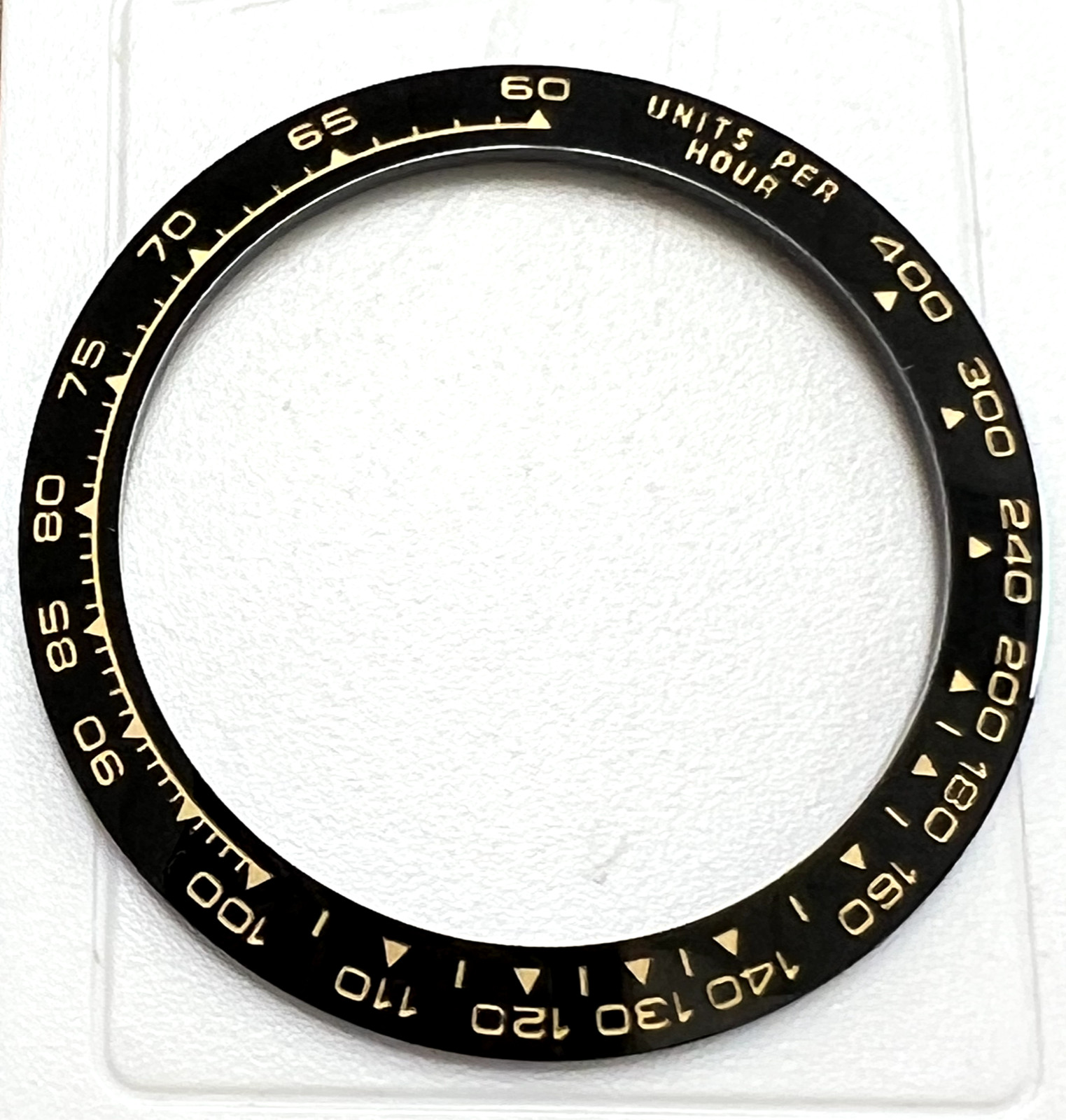 CERAMIC BEZEL FOR ROLEX DAYTONA IN BLACK W/ GOLD ENGRAVED 4 ALL DAYTONA MODELS