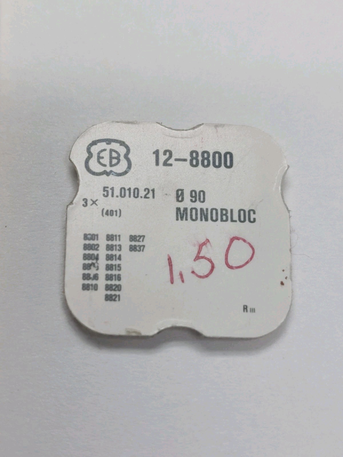 New Old Stock stem WATCH Parts 3 PCS CAL EB 12-8800 TO 8837 51.010.21