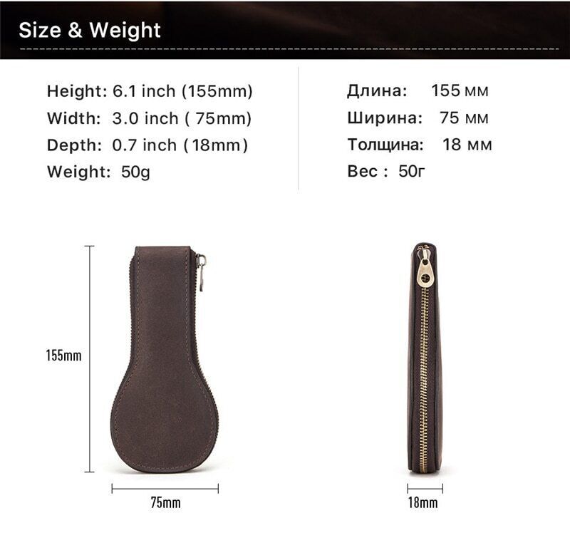 1 Slot Leather Watch Box Luxury Pouch with Zipper Portable Organizer Bag