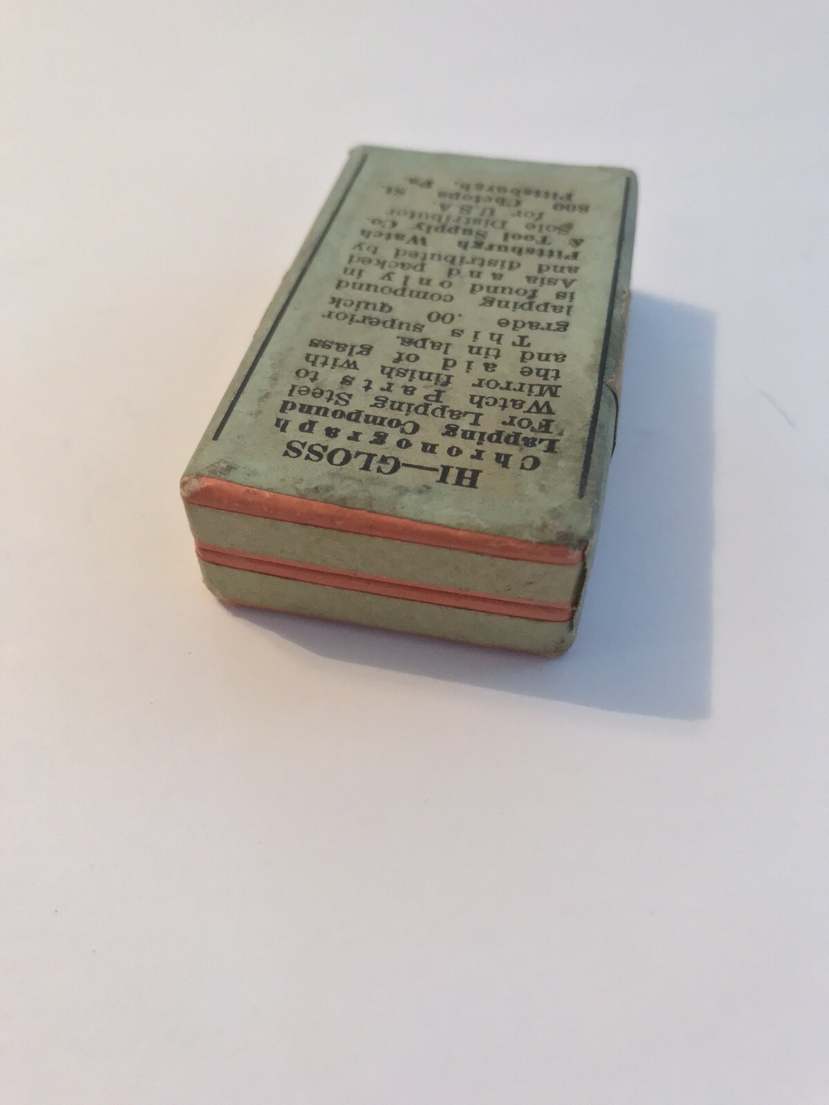 Vintage Pittsburgh Watch & Tool Co Chronograph Lapping Compound Watchmaker Box