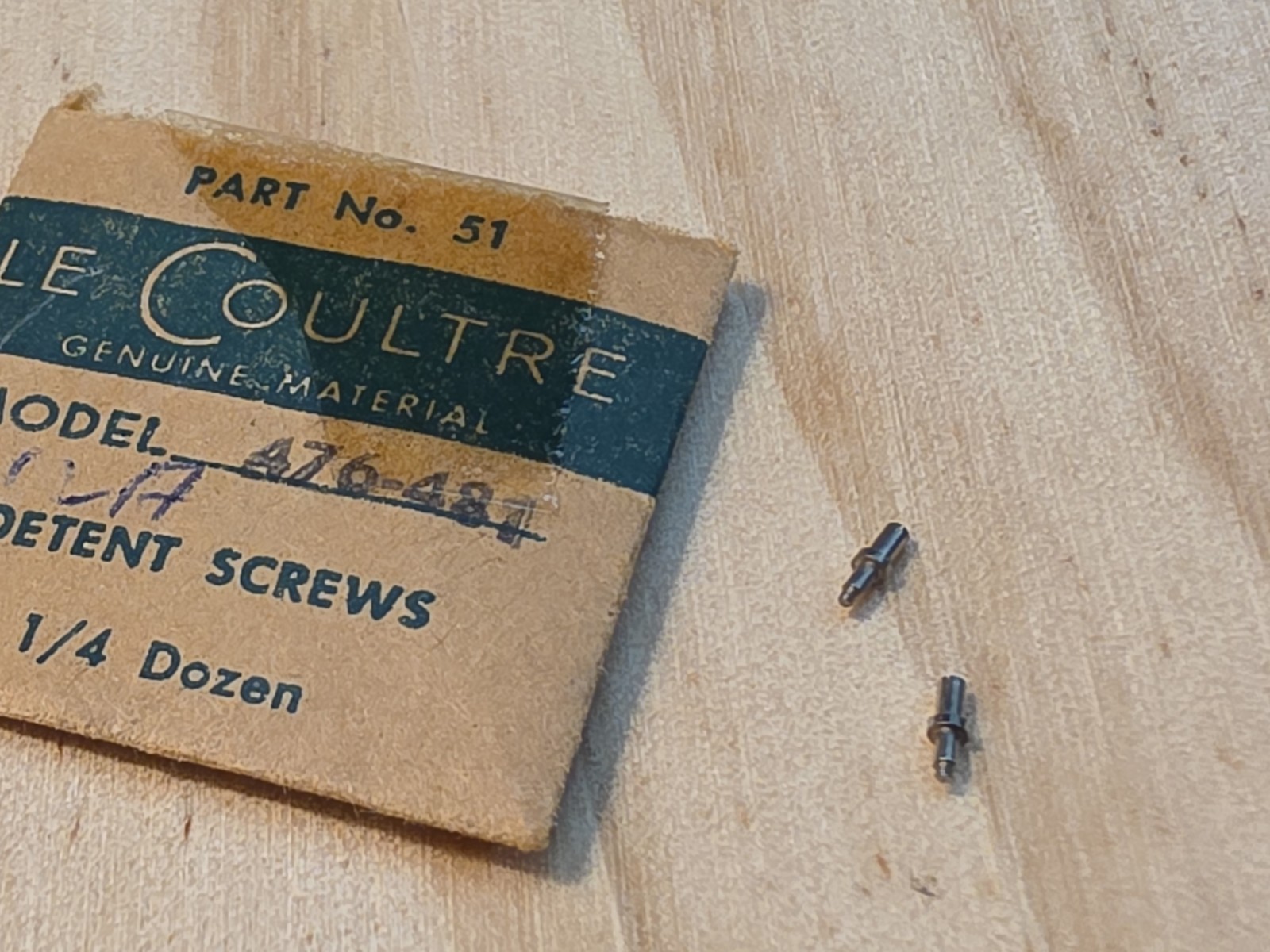 Lot Of 2 Vintage NOS Jaeger-LeCoultre 476 481 Setting Lever Screws Detent Screws
