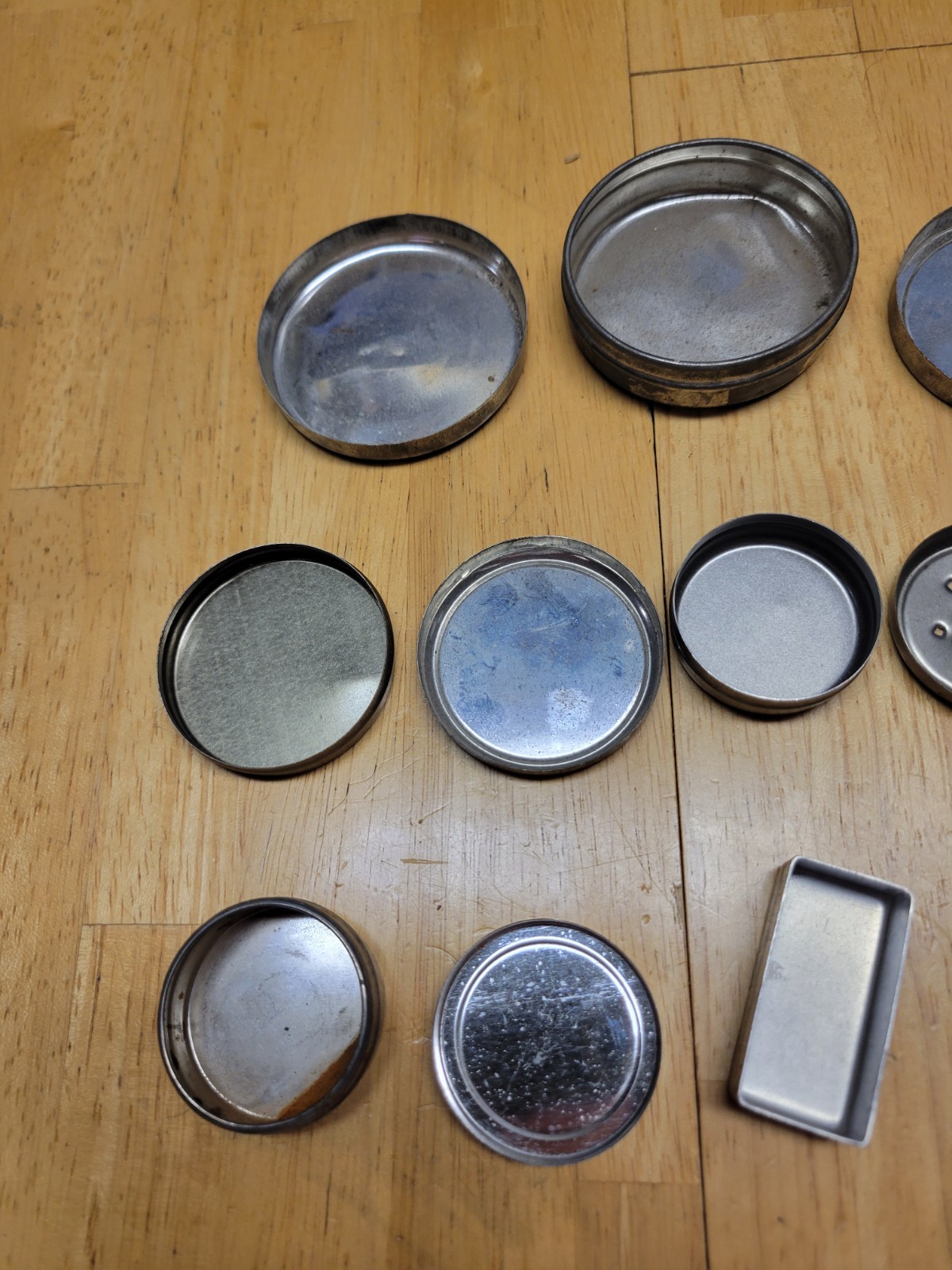 11 Watchmaker Tins for Parts or Movements Complete with Lids 2” Wide LT3