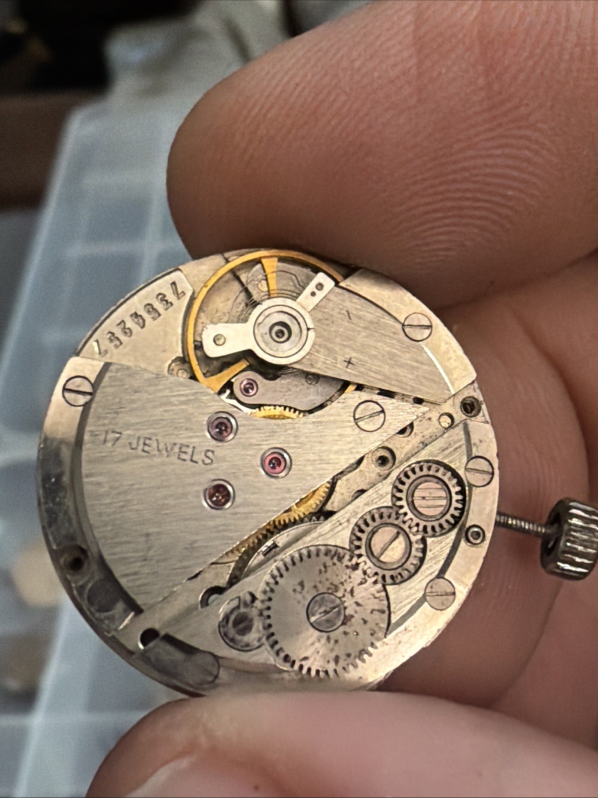 Vintage 17J Swiss Unbranded Movement For Parts Repair J12