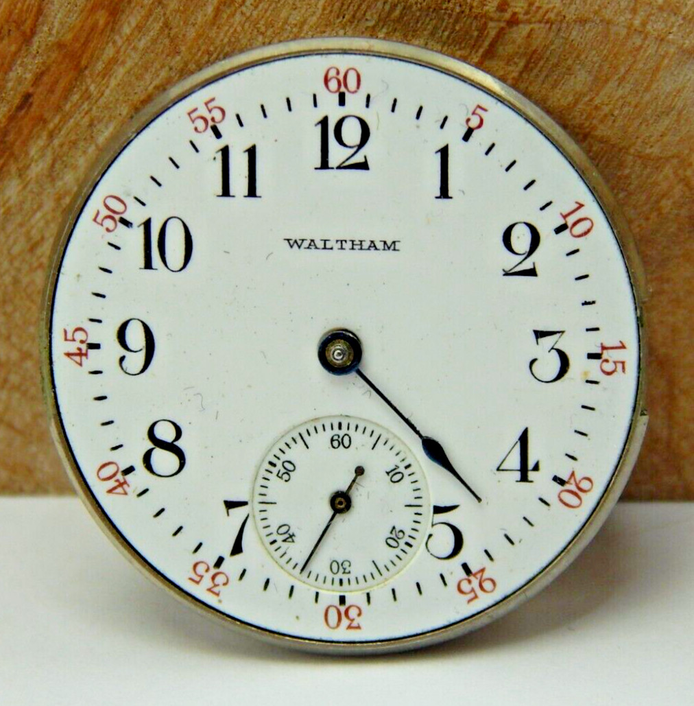 Vintage Waltham 165 15 jewel 0s hunting pocket watch movement with dial & hands