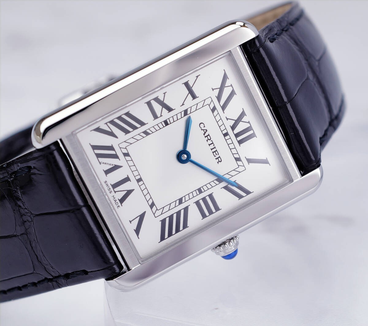 Cartier Watch Must Tank Solo Silver Roman index Quartz LM 27mm Men’s