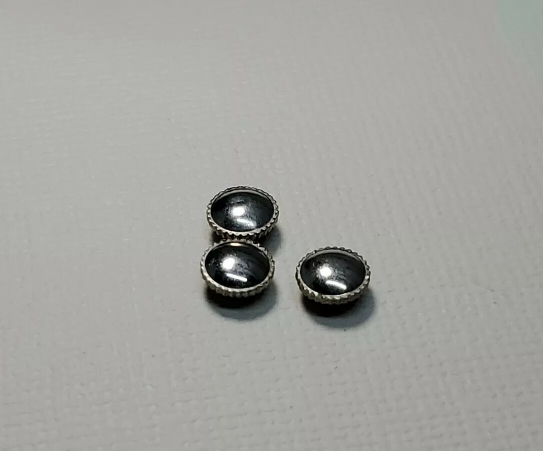 3 Vintage NOS White Gold-Filled Tap 10 Crowns-6.08mm Diameter