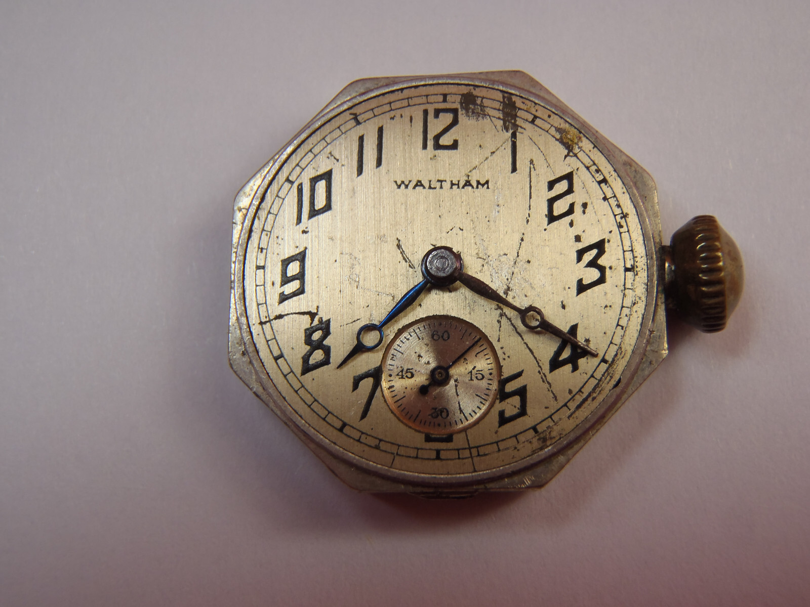 WALTHAM 24 539346 MOVEMENT WIND-UP 27.2 mm X 22.7mm SOLD 4 PARTS