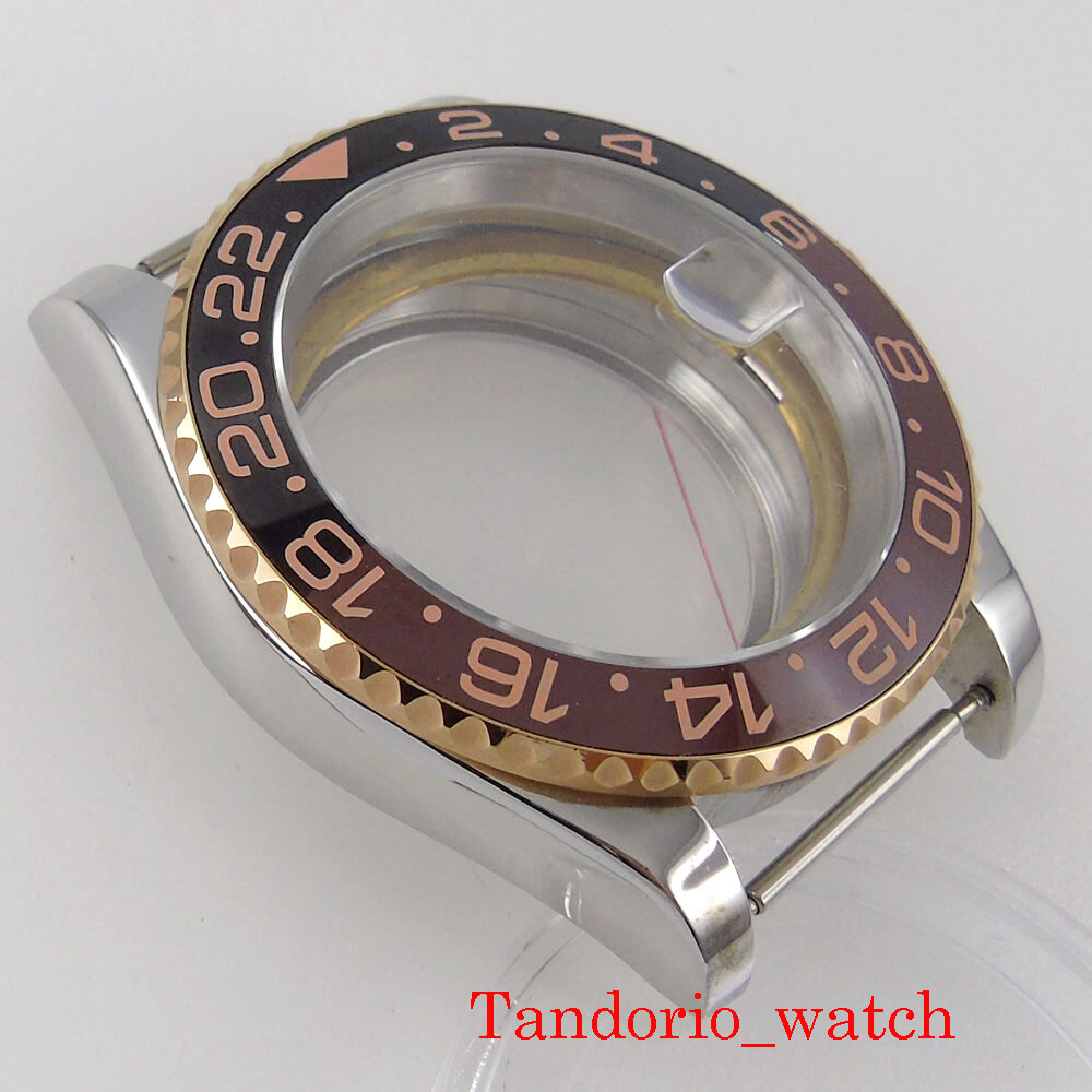 40mm Bidirectional Bezel sapphire Glass Watch Case For NH35 NH36 MIYOTA ETA 2824