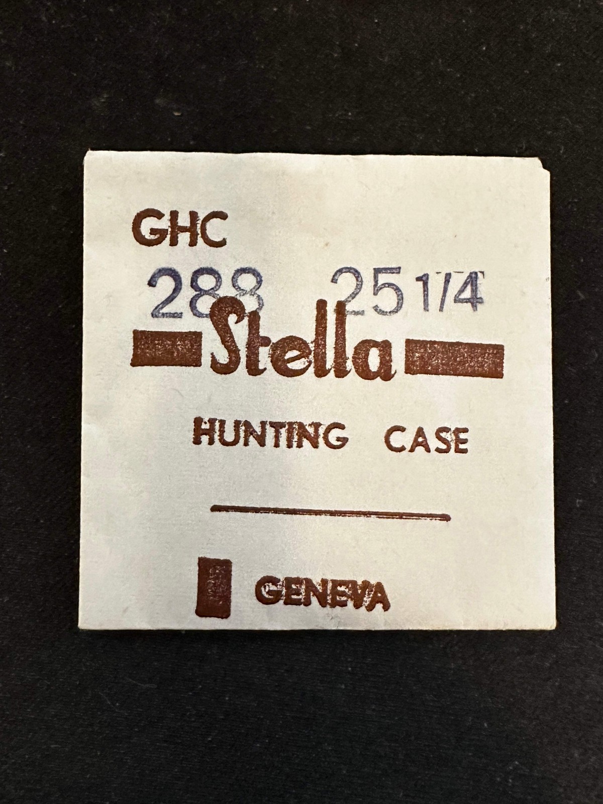 Stella GHC Hunting Case Crystal 28.8mm (size 25¼) – New