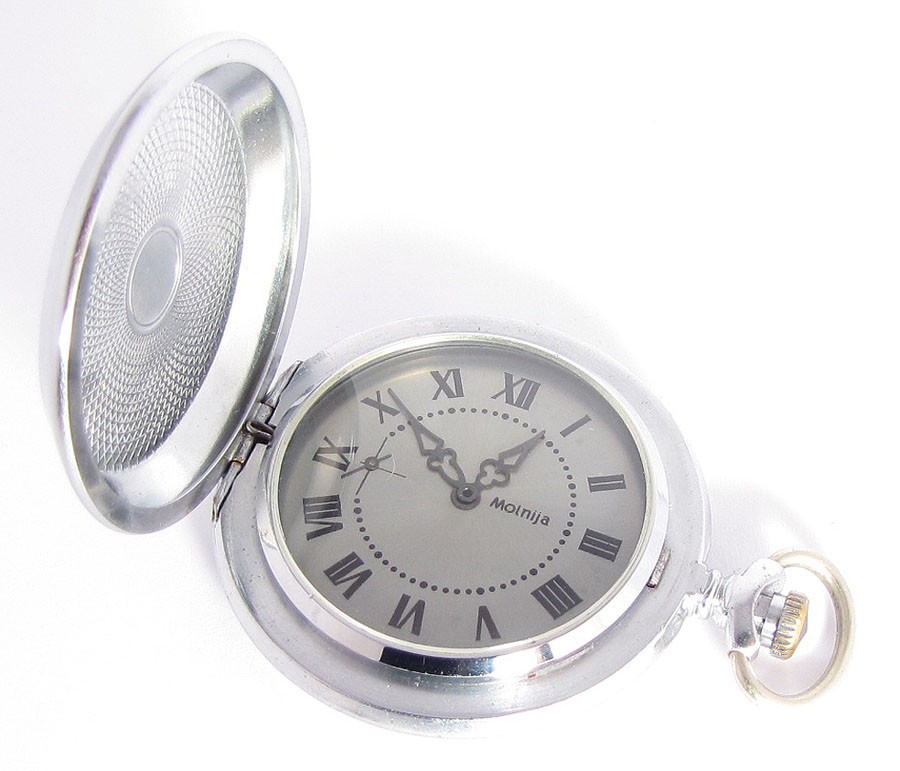 SET MOLNIJA 3602 ORIGINAL Dial CASE Hands Key USSR Soviet PARTS for Pocket watch