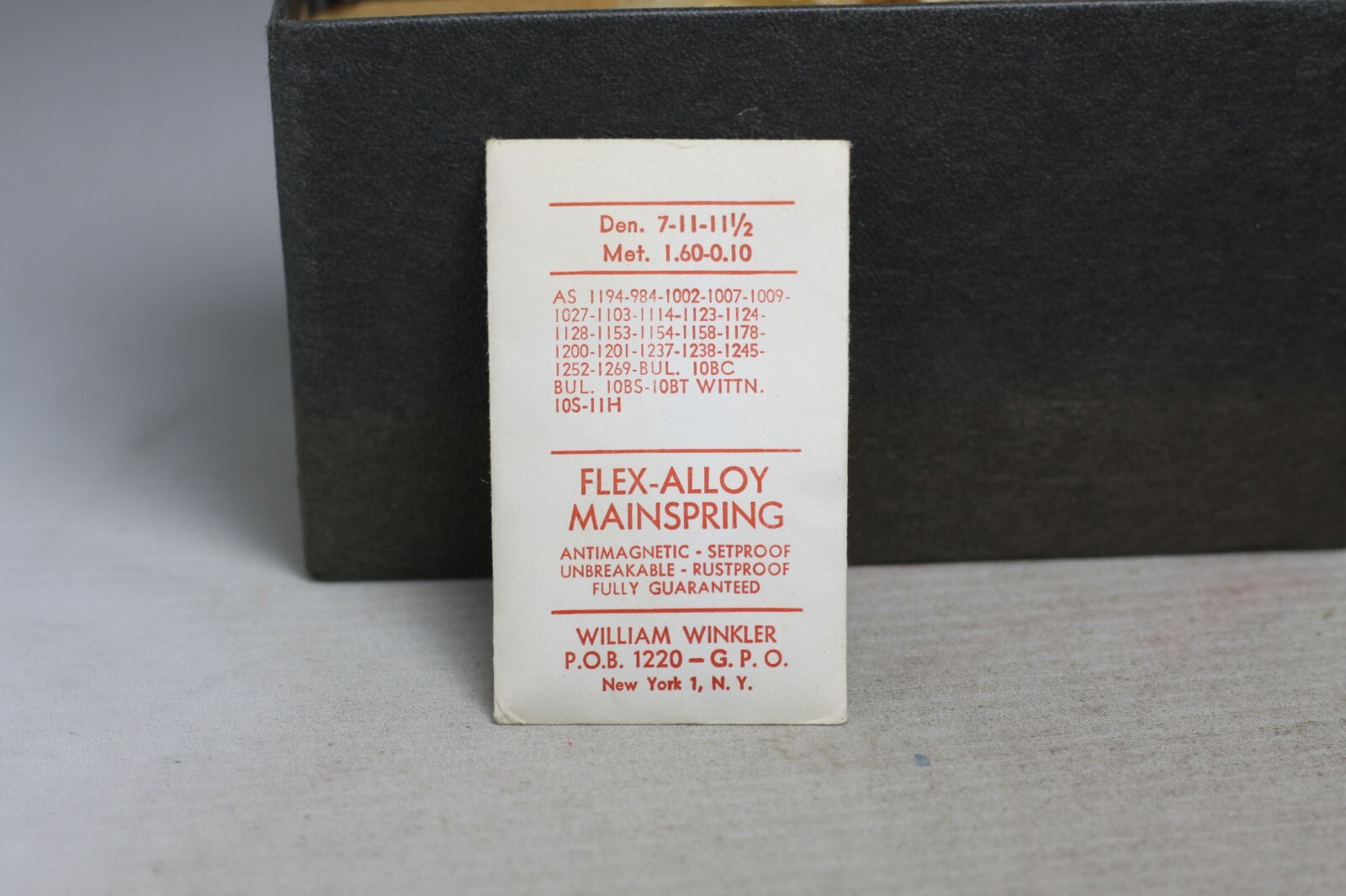 Flex-Alloy Mainspring for as buolova and wittnauer 5Q