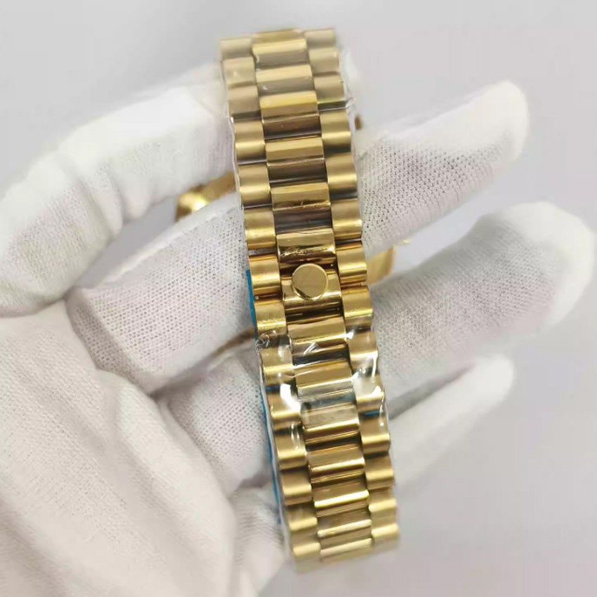 36mm/39mm Gold Bezel Stainless Steel Watch Case + Watch Strap for NH35 Movement