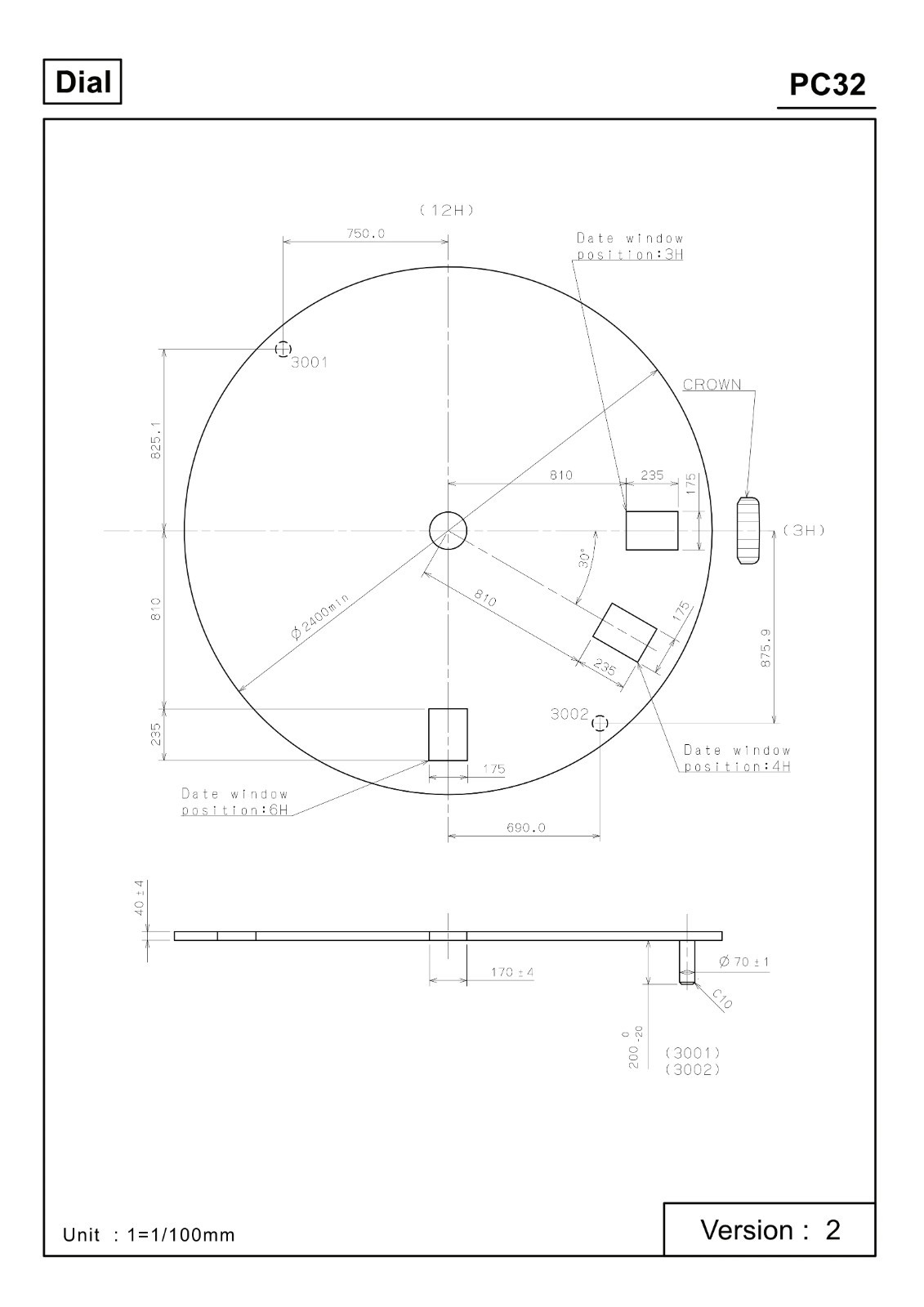 Genuine PC32 Quartz Watch Movement PC32A Date 3 Seiko Hattori Repair Part TMI