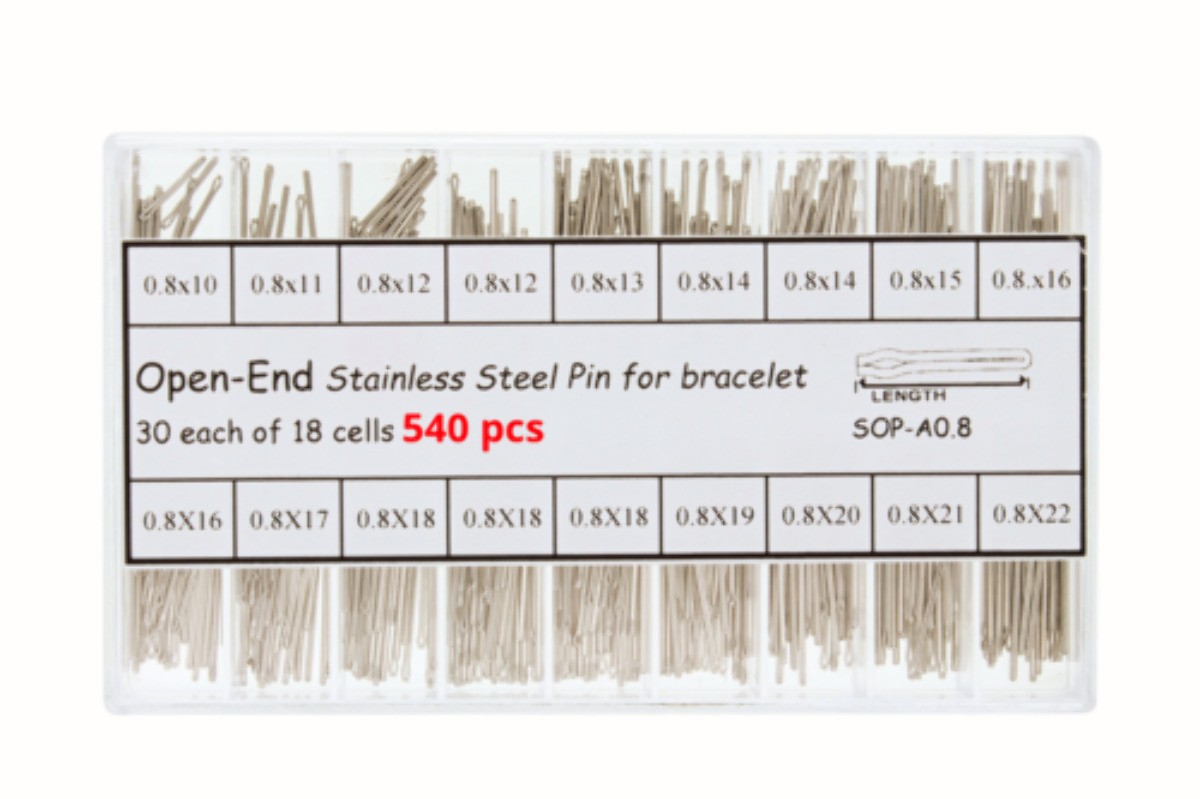540 PCS 8-22MM COTTER PIN FOR WATCH BAND LINK ASSORTMENT STAINLESS STEEL