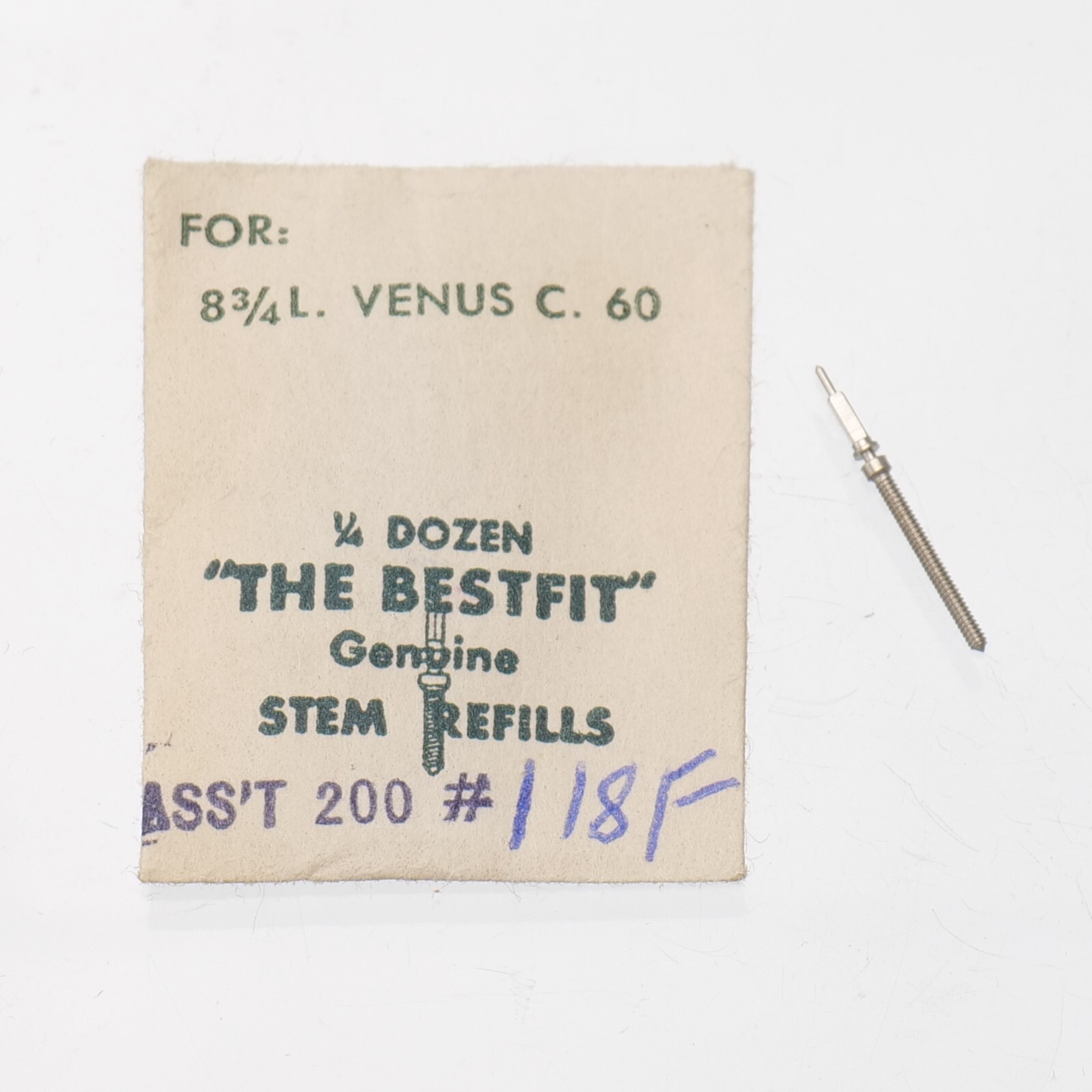 VENUS 60 Watch Winding (1) Stem Part Bestfit 200/118 New Old Stock