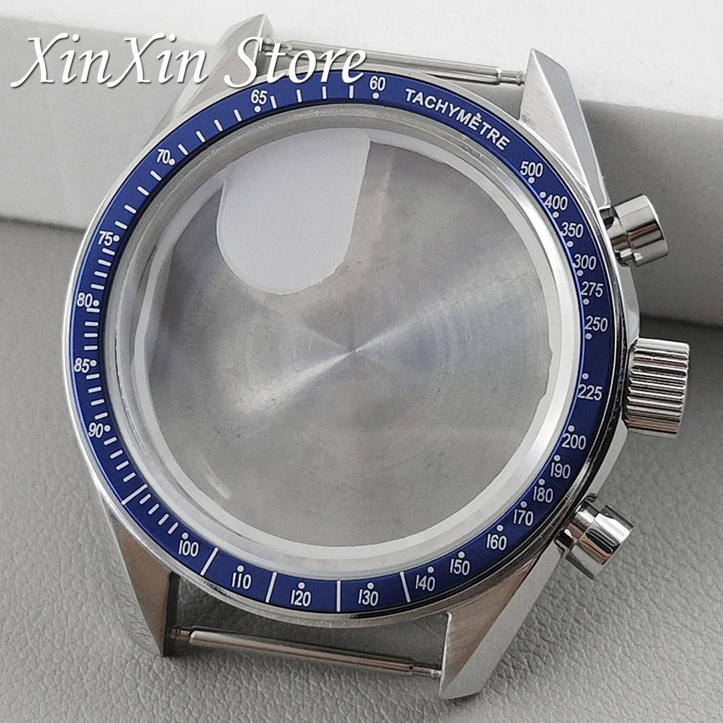 39.7mm MEN’s WATCH Case MOON Pattern Back CHRONOGRAPH For VK63A VK63 VK64 QUARTZ