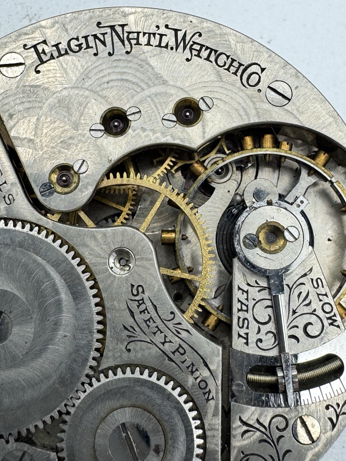 Vintage Elgin 16s 15J Grade 313 Private Label Dial Pocket Watch Movement 4 Parts