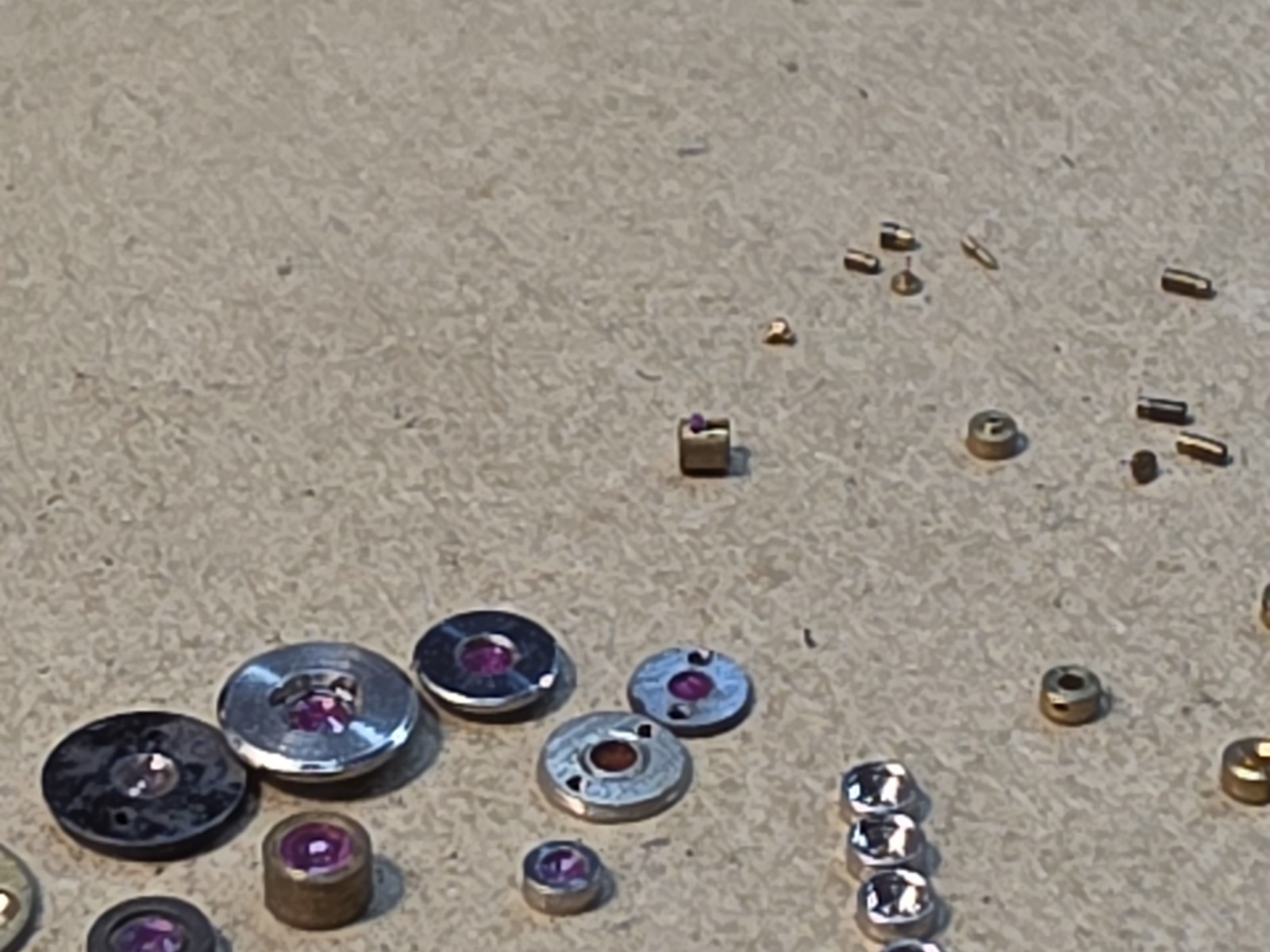 Lot Of 80 Mixed Pocket Watch/Wristwatch Jewel Parts-Jewel Settings, Unset Jewels