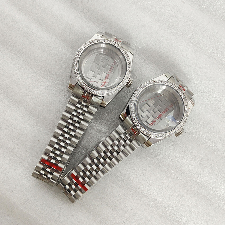 36/39mm Clear Base Stainless Steel Watch Case Strap for NH35/NH36/4R/7S Movement