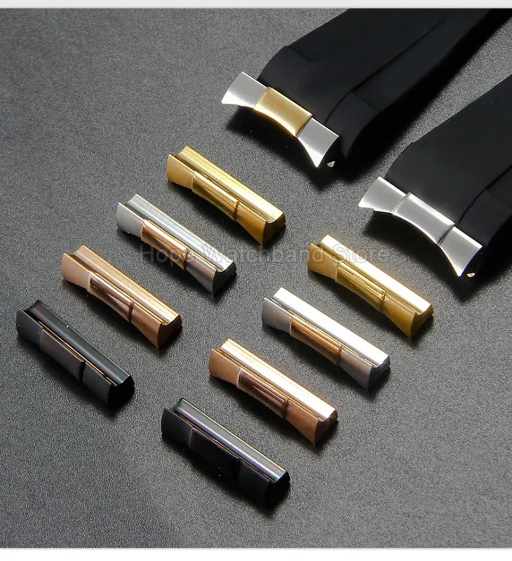 20mm 21mm Watchband End Links Curved For Yacht-Master Daytona Black Submariner