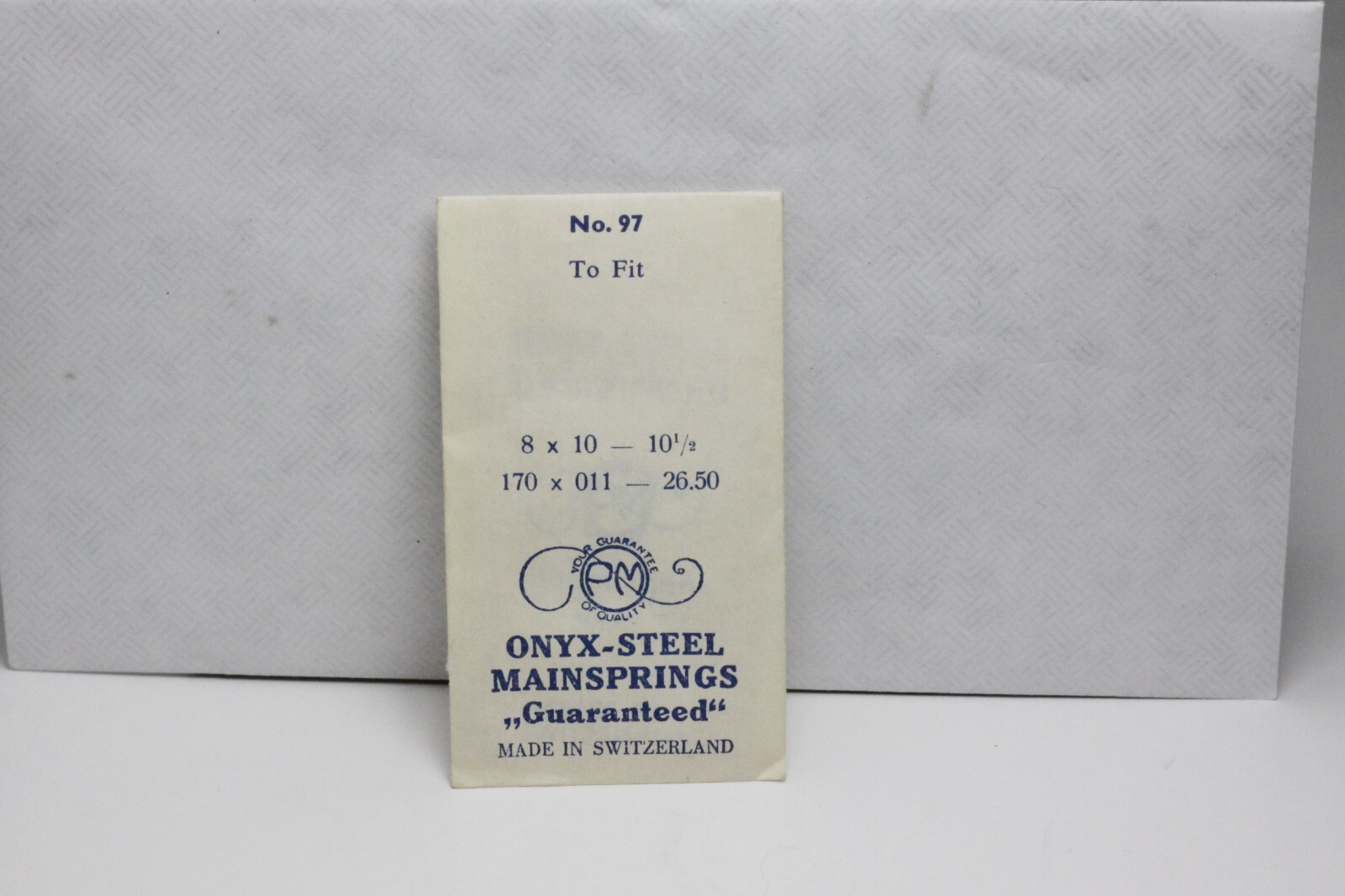 ONYX-STEEL NUMBER 97Mainspring. 8X10X10.5 8R