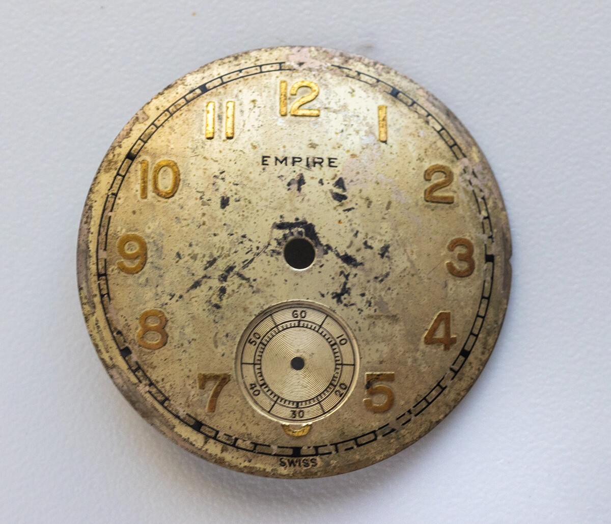 Vintage Empire Swiss Watch Dial 25.4mm Parts or Repair