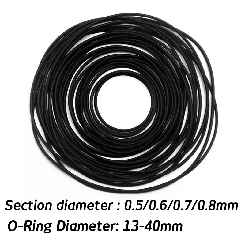 Watch Back Cover Gasket Sealing O-Ring 0.5 0.6 0.7 0.8mm 13-40mm Rear Seal Ring